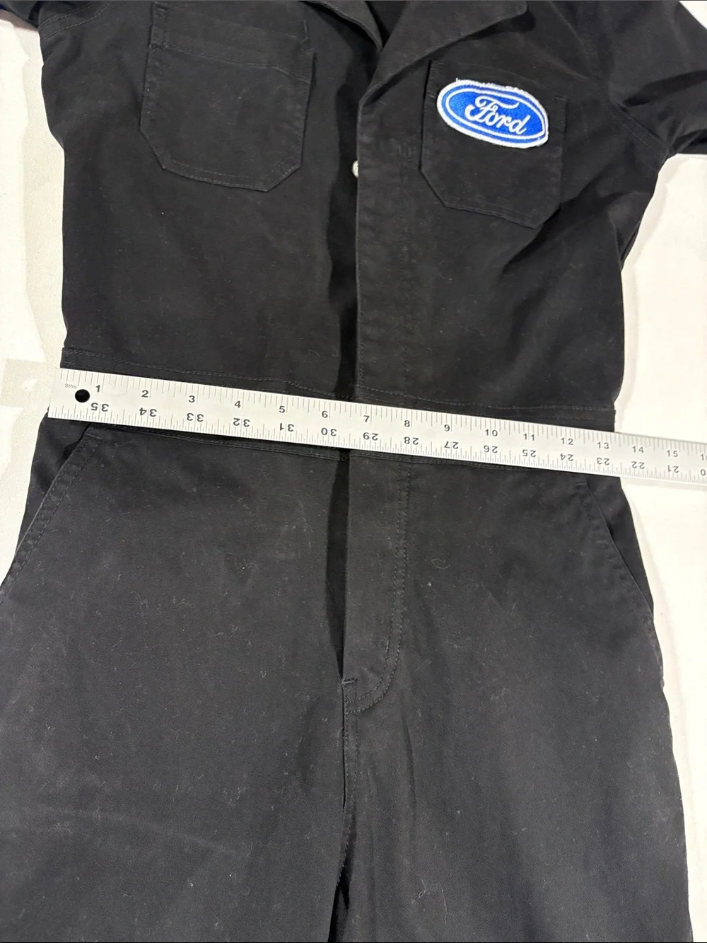 Dickies Black Long Sleeve Jumpsuit Coveralls with Ford Patch size Small Denim